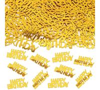 MARFOREVER Gold Happy Birthday Glitter Confetti, Birthday Party Metallic Foil Table Confetti Golden Birthday Cake Balloon Sprinkles Table Centerpiece for Adult Baby Birthday Party Decorations