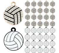 MARFOREVER Sports Charms, 40 Pcs/20 Pairs Volleyball Charms for Jewelry Making, Rhinestone Ball Game Enamel Charm Pendants for Bracelet Necklace Earrings Making and DIY Crafts