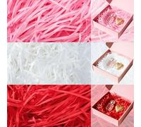 MARFOREVER Valentine's Day Crinkle Cut Paper Shred, 7oz Pink Red White Shredded Tissue Paper Filler, Easter Grass for Gift Basket Box Filling, Birthdays, Weddings, Party Supply