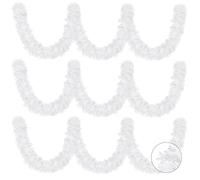 MARFOREVER White Snowflake Tinsel Garland, Winter Garland Decoration Snowflake Metallic Twist Garlands for Winter Holidays New Year Party Indoor Outdoor Hanging Decor Supplies, 3 Pcs 19.7 FT