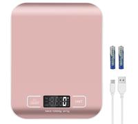 MarFul Digital Shipping Scale,Stainless Steel Panel, Accurate 10kg/1g Portable Postal Scale for Packages, Small Business,Kitchen, Food, Handmade, Liquids, and Boutique (Rose Gold)
