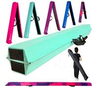 MARFULA 6 FT / 8 FT / 9 FT Gymnastics Balance Beam Floor Folding Beam - Extra Firm - Suede Cover - Anti Slip Bottom with Carry Bag for Kids/Adults Home Use (Teal, 6 FT)