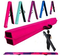 MARFULA Gymnastics Balance Beam - 6 FT / 9 FT Folding Floor Beam - Extra Firm Suede Cover - Anti Slip Bottom - Includes Carry Bag - Pink