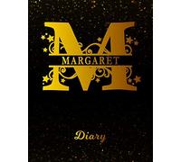 Margaret Diary: Letter M Personalized First Name Personal Writing Journal | Black Gold Glittery Space Effect Cover | Daily Diaries for Journalists & ... Taking | Write about your Life & Interests