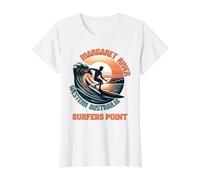 Margaret River Western Australia Surfers Point Value Graphic T-Shirt, Women, White, XL