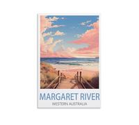 Margaret River Western Australia Vintage Travel Poster Beach 08x12inch(20x30cm) Canvas Wall Art Posters for Living Room Decor Paintings for Home Decor