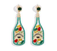 Margarita Earrings for Women Tequila Earrings Martini Wine Glass Dangle Earrings Cinco De Mayo Outfit Margarita Earring Fiesta Earrings Sparkly Rhinestone Champagne Earrings for Birthday Gifts, Metal