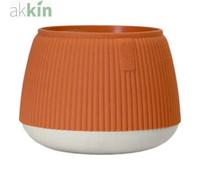 Margarita Indoor Decorative Plant Pot With Saucer 8.5" Terracotta & White