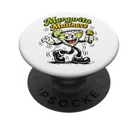 Margarita Madness Retro Cartoon Funny Tequila Drinking PopSockets Adhesive PopGrip