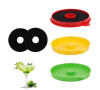 Margarita Rimmer Set, 3 Tier Bar Glass Rimmer Tray Holds Kit,Lime Juice & Chili Bartender Tool Bar Accessories for Margarita Caesar and Other Cocktail Drink Decorations Decor