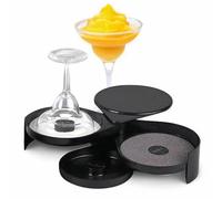 Margarita Salt Rimmer Set, 1 Pack 3 Tier Sugar Salt Rimmer Lime Bar Glass Rimmer for Margarita and Cocktail, Bartender Tool, Salt Box Spice Container Black
