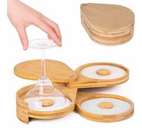 Margarita Salt Rimmer Set, Bamboo 3 Tier Bar Glass Rimmer for Margaritas and Cocktails, Bloody Marys, Suitable for Party, Bar, Home Bar, Restaurant, Bar Accessories Supplies