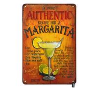 Margarita Tin Sign Lime Juice A True Authentic Recipe for A Cocktail Design Vintage Metal Tin Signs for Men Women Wall Art Decor for Home Bars Clubs Cafes 8x12 Inch