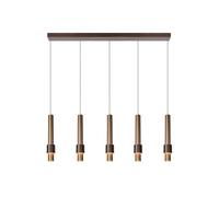 Lucide Margary 5 Light LED Bar Pendant In Coffee Finish