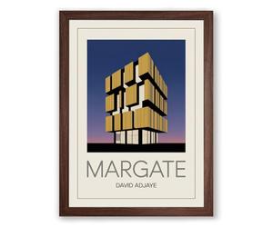 Margate Architecture Art Deco Framed Wall Art Print A2 (59.4×42cm) Walnut, Wall Decor for Living Room, Bedroom, Office & Home, Ready to Hang, Art Gift