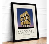 Margate Architecture Art Deco Framed Wall Art Print A2 Black