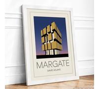 Margate Architecture Art Deco Framed Wall Art Print A4 White