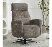 margate fabric electric recliner chair in stone
