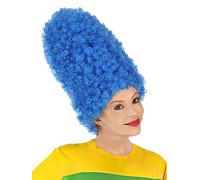 Marge Simpson Blue Beehive Cartoon Wig 90s Fancy Dress Costume Yellow Gloves