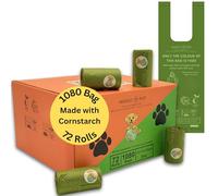 MARGO POP 1080 Dog Poo Bags, Certified Compostable (EN 13432) Guaranteed 3kg Load Strength, Biodegradable, Extra Thick & Leak proof, Tie Handle