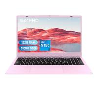 MARGOLAI 15.6" FHD Student Laptop Computer, 12GB DDR5, 512GB SSD, Quad-Core N150(Beat to i3-1115G4, Up to 3.6GHz), WiFi 6, Bluetooth 5.2, Pink