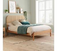 Margot Bed - Oak and Rattan - Sizes Available