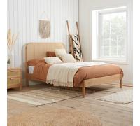 Margot - Double - Rattan Bed - Oak - Wooden - Low Foot-End - 4ft6 - Happy Beds