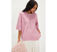 Margot SoftSpun Sweater Tee at Free People in Sea Pink Melange, Size: Medium - female