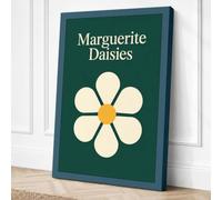 Marguerite Daisies Botanical Canvas Wall Art Print 24x16 Inch (61 x 41 cm)