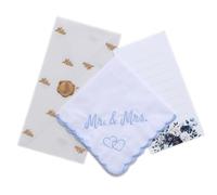MarHermoso Wedding Registry Must Haves Mr and Mrs Gifts Wedding Gift for Bride Cotton Handkerchiefs for Groom Something Blue Gift for Bride