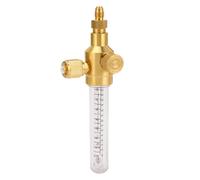 Marhynchus 0386-0849 Flowmeter Nitrogen Indicator Pure Copper Double Scale 1/4in Thread Inlet Outlet Connection for Brazing Nitrogen Purge Applications