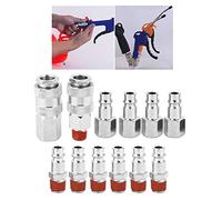 Marhynchus 1 4 Inch BSP Pneumatic Connector Set 12pcs European Style Air Hose Connector Arrow Storage Case Male Female Air Fitting for Line Workshop Garage Use