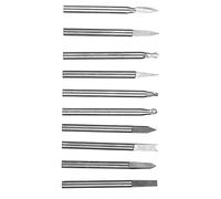 Marhynchus 10-Piece Wood Carving Cutter Set, 3mm Shank (3mm handle) | High Speed Steel Shafts, Tungsten Alloy Heads, Heat-Treated Hardness, Smooth Chip Clearance, Nut, Olive, Detailing