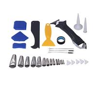 Marhynchus 14 in 1 Multifunctional Caulking Tool Set, Silicone Sealant Finishing Kit with Stainless Steel Nozzles, for Kitchen Bathroom Sink Door Window Edges and Joints