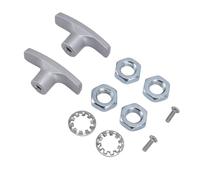 Marhynchus 2 Pack RV Waste Valve Handle Replacement Aluminum Anti Slip Gray Waste Water Valve Handle with Threaded Design Washers Nuts Screws for RV Plumbing System