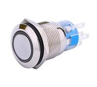 Marhynchus 22mm Blue LED Push Button Switch Latching Switch Momentary Switch Self Reset Switch for Car Modification Electronics Appliances