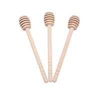 Marhynchus 24Pcs Wood Honey Dipper Sticks Grooved Head Honey Mixing Stirrer with Multi Layer Design for Syrup Chocolate Caramel (15 six Slots)