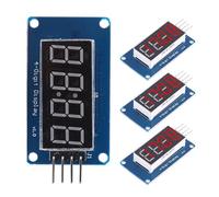 Marhynchus 4Pcs 4 Digit LED Display Module with Clock TM1637 Digital Tube LED Display Board 8 Segment Gray Scale Adjustment for Projects