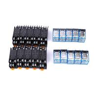 Marhynchus 8 Pin Relay 8Pin Relay LY2NJ DC 24V 10Pcs Set High Operating Frequency 2 NO 2 NC Contacts 18000 Times/Hour with Base for Electronic Components