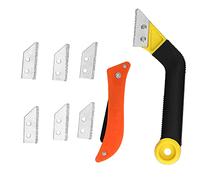 Marhynchus Angled Grout Hand Saw, Rugged Grout Remover with 2 Jointing 6 Blades for Tile Cleaning Window Door Floor Seam