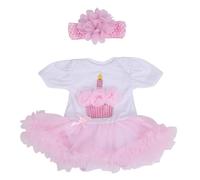 Marhynchus Baby Doll Dress Kids Doll Clothes Pink Lace Edge Candle Pattern Realistic Doll Accessories for 20-22inch Dolls