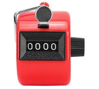 Marhynchus BERM Hand Tally Counter, 4 Digit Metal Counting Tool with Plastic Knob Reset, for Data Statistics Traffic Counting Conference Attendance (Red)
