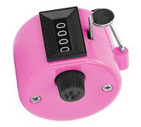 Marhynchus BERM Hand Tally Counter, 4 Digit Metal Counting Tool with Plastic Knob Reset, for Data Statistics Traffic Counting Conference Attendance (Pink)