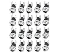 Marhynchus DC Power Plug Jack Female Panel Mount Socket 20PCS Plastic Iron DC025M 5.5x2.1MM 30V 1A Thread Nut Connector for Power Supply Repair Electronics