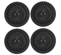 Marhynchus Door Handle Black Zinc Alloy Cabinet Knobs 4 Sets Single Hole Round Doorknob 3.2 X 3.2 X .3cm for Wardrobe Kitchen Cupboard Drawer Office Cabinet (388 Black)