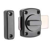 Marhynchus Door Lock, Zinc Alloy Sliding Door Lock Latch Screw/Fastener, Rotation 180 Degrees, Wear-Resistant with Screw Fittings, for Cabinet Closet Pet, Home Gardening (Pin Lock Large Size Black)