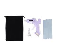 Marhynchus Electric Hot Glue Gun Kit Cordless Hot Melt Glue Tool with 10Pcs 7mm High Adhesion Sticks and Clever Nozzle Stand for Home Crafting Repair (Purple)