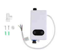 Marhynchus Electric Water Heater Tankless Water Heater Mini Stainless Steel Design Safe Heating 3400W with Leakage Protection for Kitchen Bathroom Public Toilet