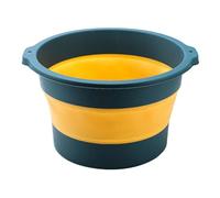 Marhynchus Foldable Foot Bath Tub Portable Foot Soaking Bucket with Massage Acupoints for Home Travel Dormitory (Blue and Yellow)