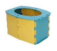 Marhynchus Foldable Toddler Potty Portable Baby Toilet for Travel Camping & Long Distance Driving with Lightweight PP Material Easy to Clean & Carry (Blue Yellow)